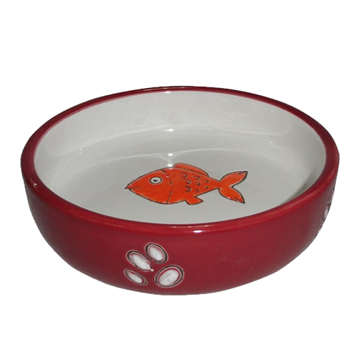 фото Миска для животных foxie orange fish красная керамическая 12х12х3см 150мл