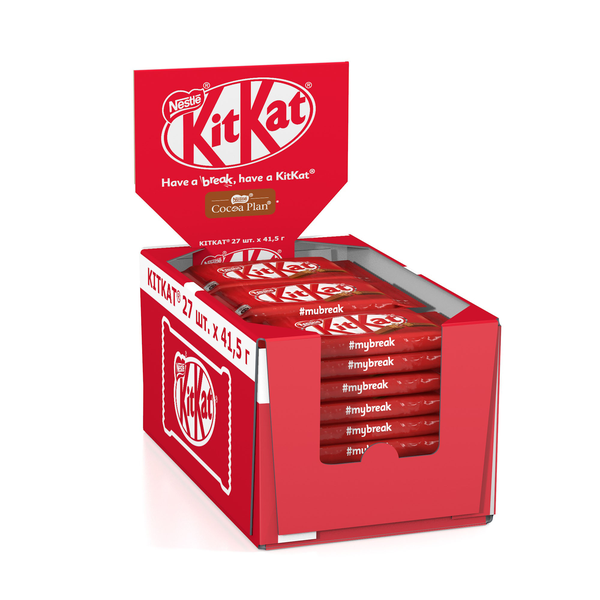 

Молочный шоколад KITKAT с хрустящей вафлей 27 шт по 41.5 г