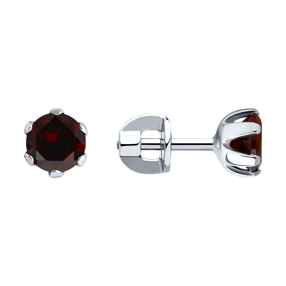 

Серьги пусеты из серебра SOKOLOV 92020038, гранат, 92020038