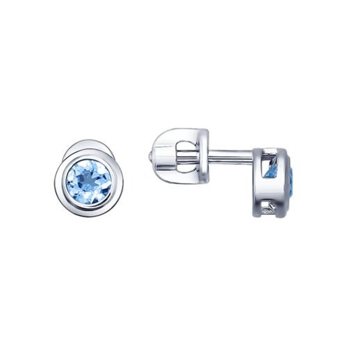 

Серьги пусеты из серебра SOKOLOV 92021081, топаз, 92021081
