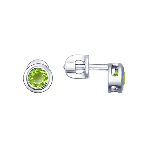 

Серьги пусеты из серебра SOKOLOV 92021084, хризолит, 92021084