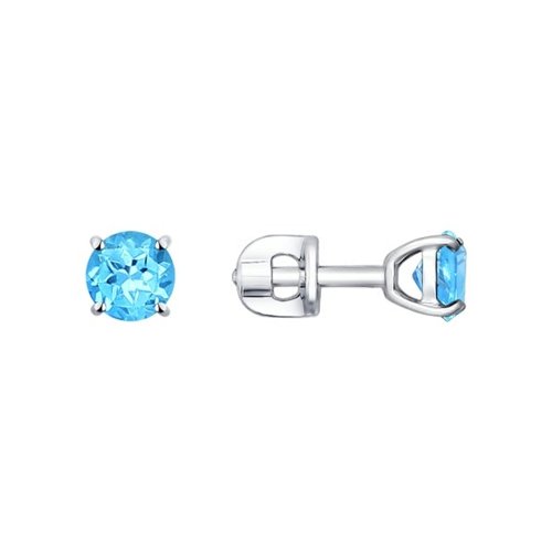

Серьги пусеты из серебра SOKOLOV 92021086, топаз, 92021086