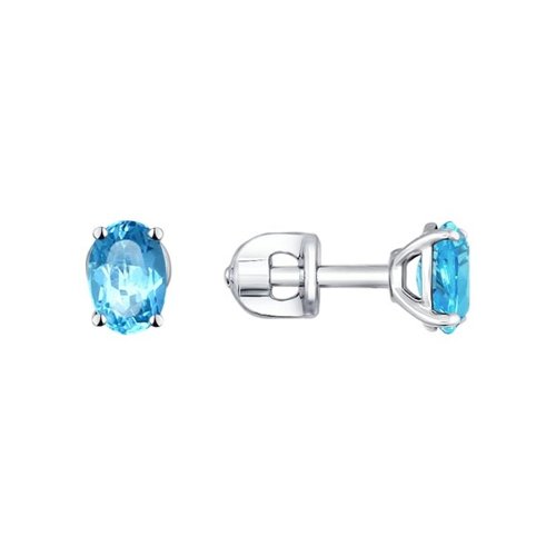 

Серьги пусеты из серебра SOKOLOV 92021090, топаз, 92021090