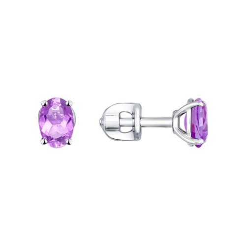 

Серьги пусеты из серебра SOKOLOV 92021093, аметист, 92021093