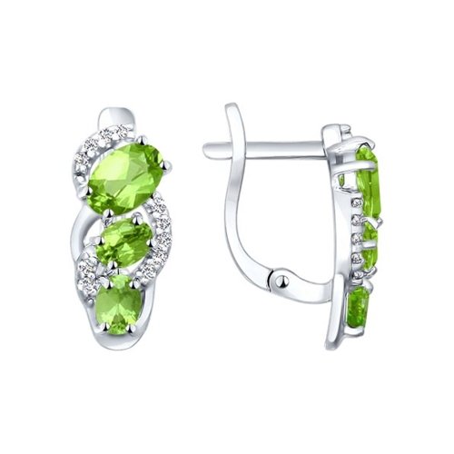 

Серьги из серебра SOKOLOV 92021141, хризолит/фианит, 92021141