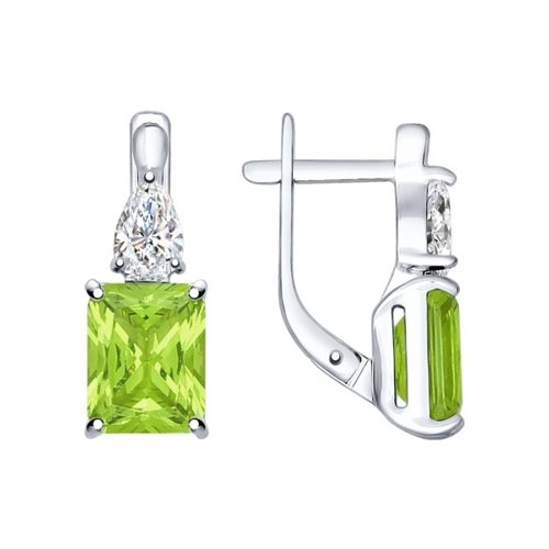 

Серьги из серебра SOKOLOV 92021414, ситалл/фианит, 92021414