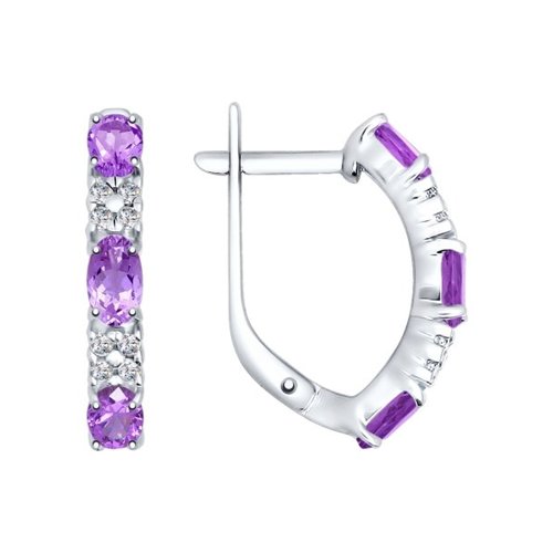 

Серьги из серебра SOKOLOV 92021432, аметист/фианит, 92021432