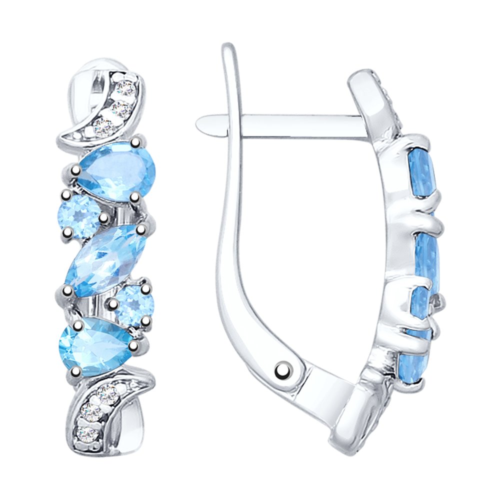 

Серьги из серебра SOKOLOV 92021778, топаз/фианит, 92021778