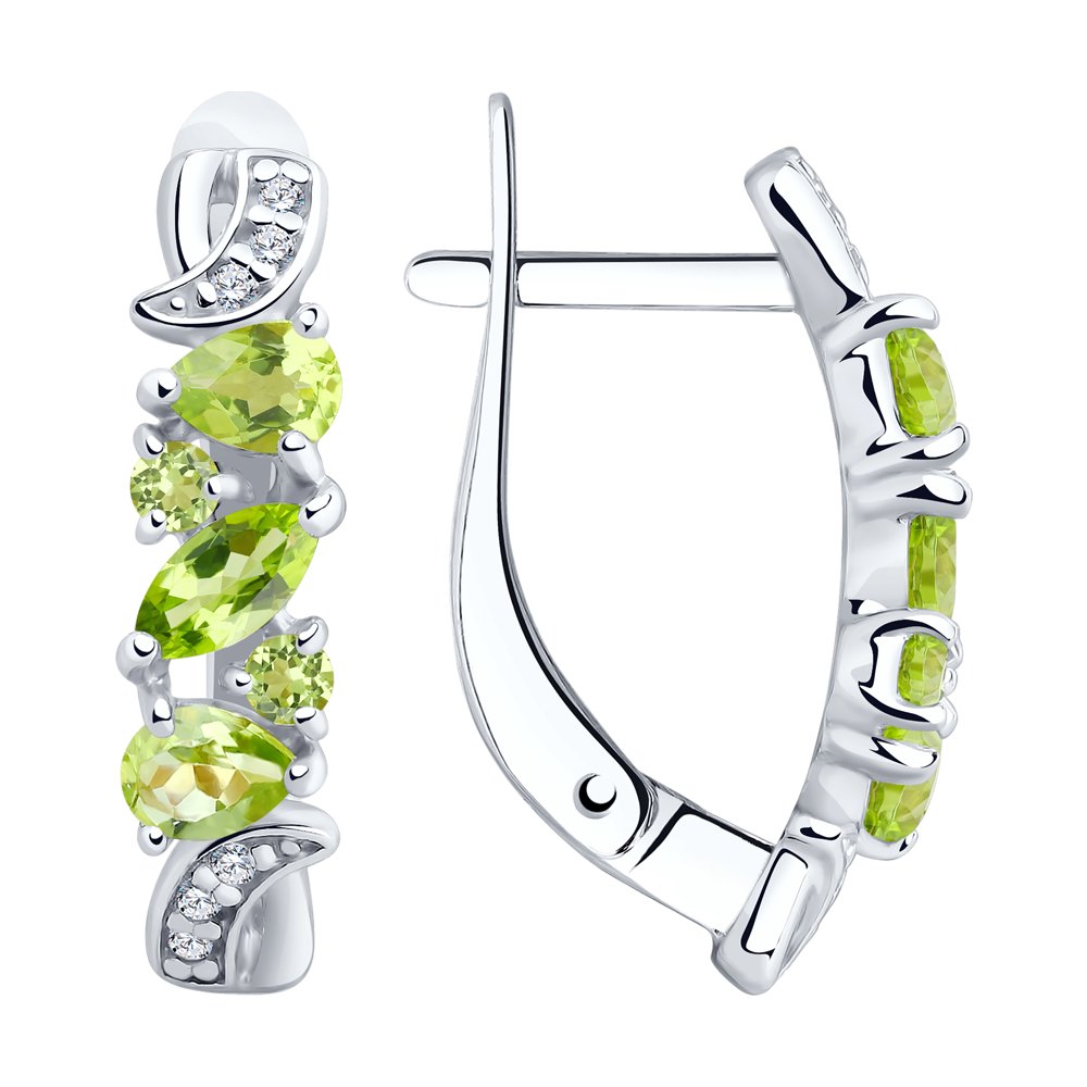 

Серьги из серебра SOKOLOV 92021780, хризолит/фианит, 92021780