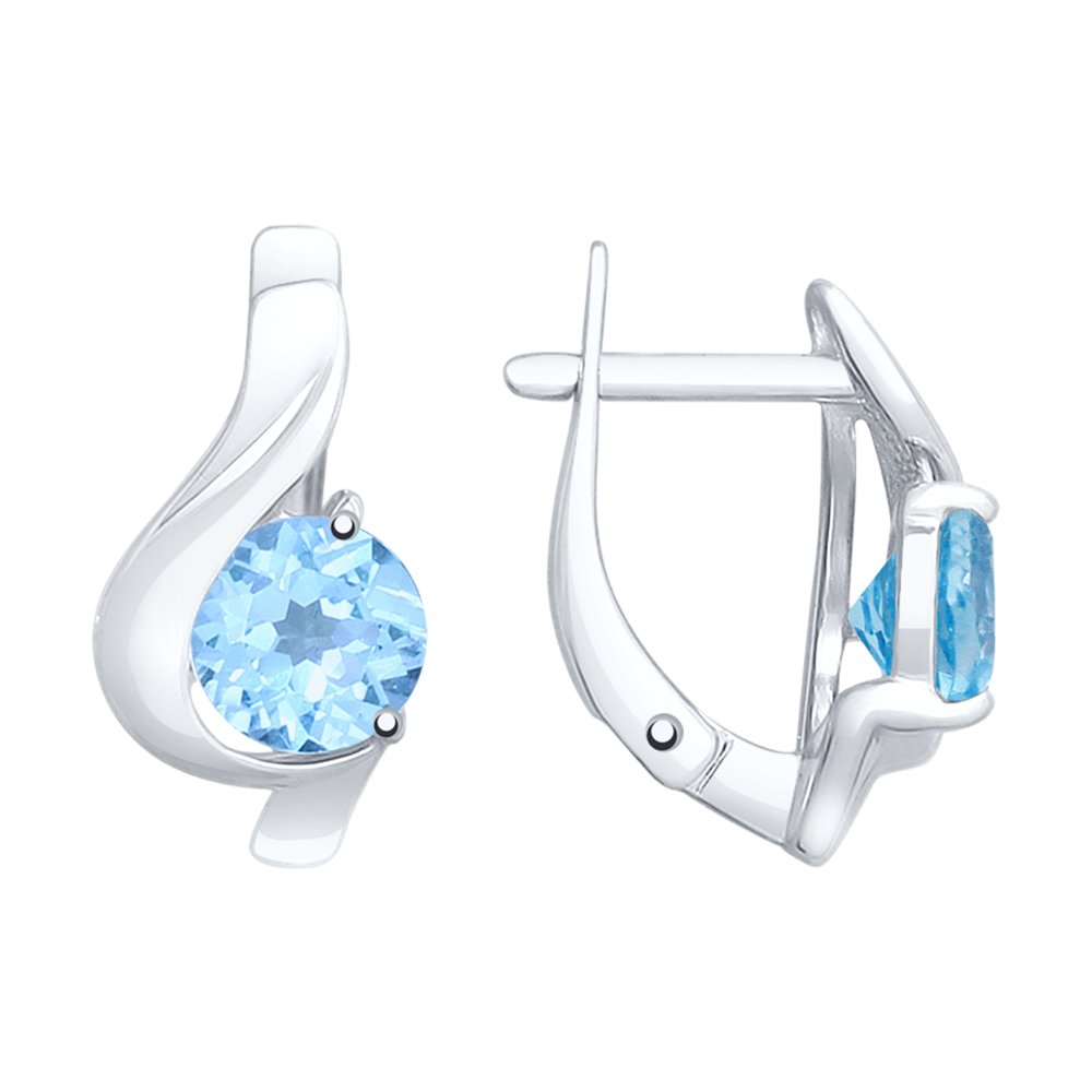 

Серьги женские из серебра SOKOLOV 92021966, топаз, 92021966