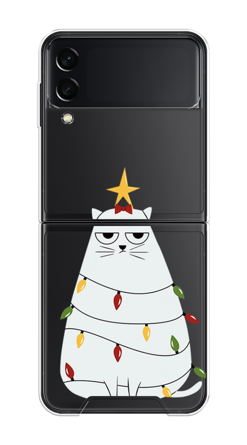

Чехол на Samsung Galaxy Z Flip 3 "Котик в гирлянде", Белый;красный;желтый, 2103750-1
