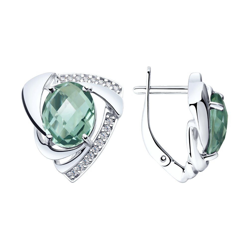 

Серьги женские из серебра SOKOLOV 92022059, кварц/фианит, 92022059