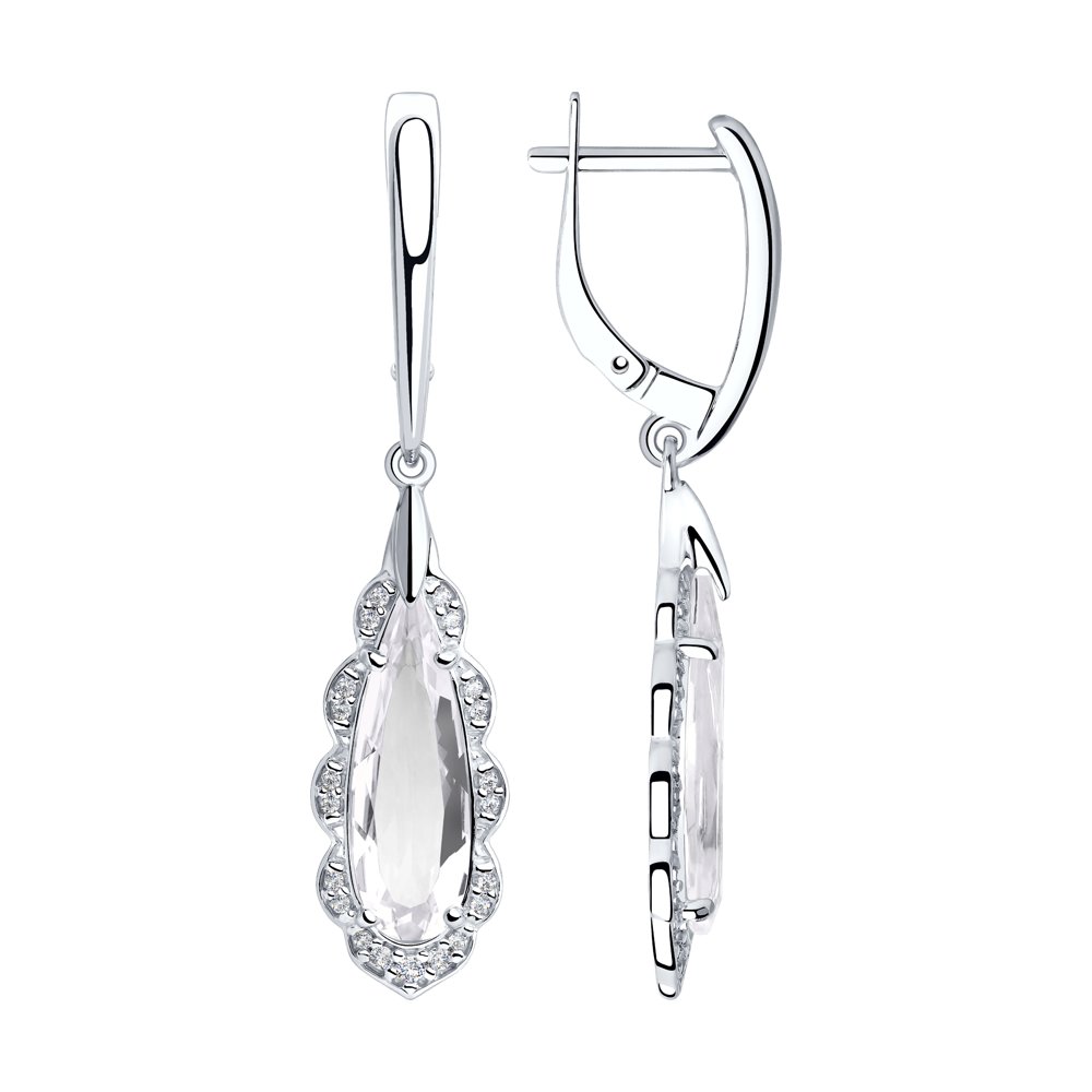 

Серьги женские из серебра SOKOLOV 92022066, хрусталь/фианит, 92022066