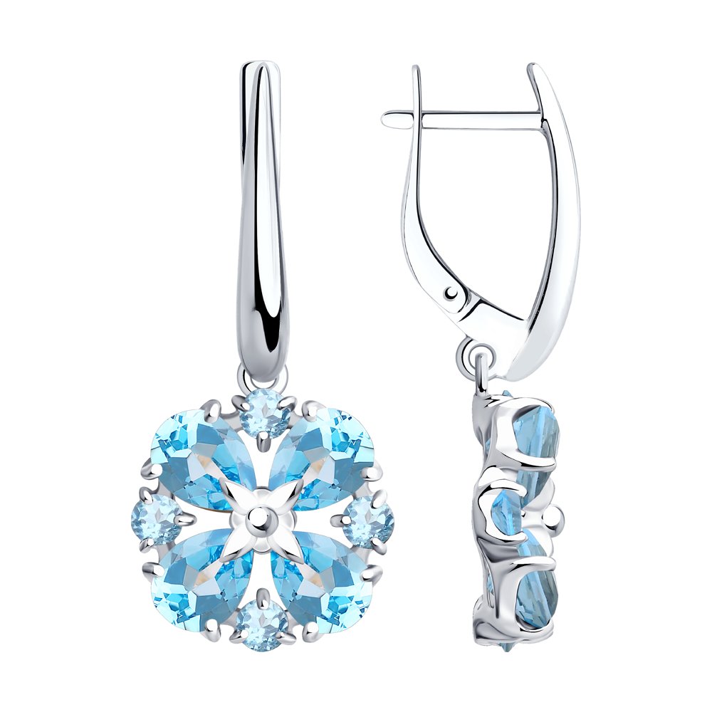 

Серьги женские из серебра SOKOLOV 92022134, топаз, 92022134