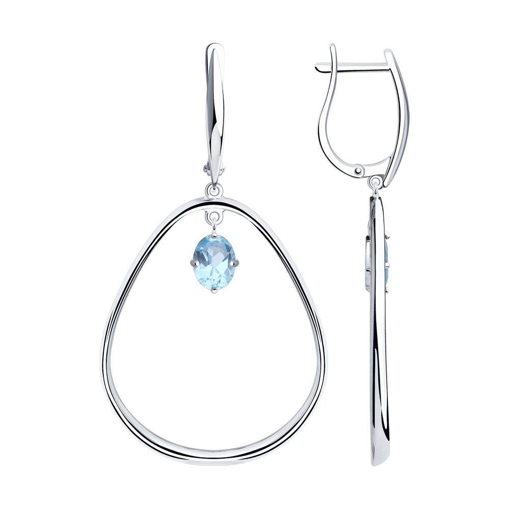 

Серьги женские из серебра SOKOLOV 92022224, топаз
