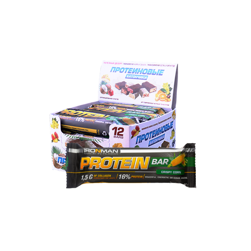 Батончик Ironman Protein Bar 12 50 г, 12 шт., кукуруза