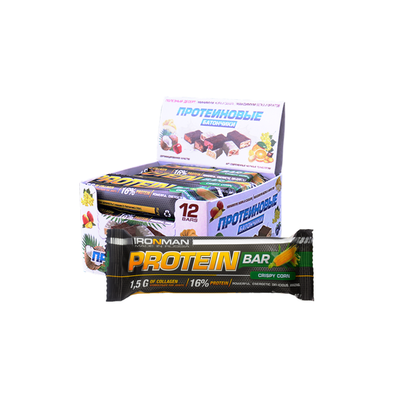 

Батончик Ironman Protein Bar 12 50 г, 12 шт., кукуруза, Protein Bar