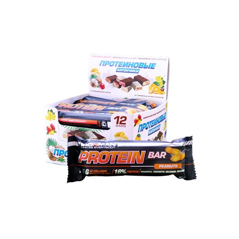 Батончик Ironman Protein Bar 12 50 г, 12 шт., орех