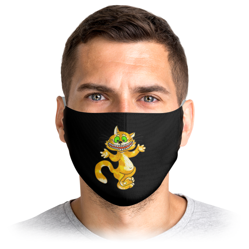 

Многоразовая маска Printio Улыбка чеширского кота черная L, Улыбка чеширского кота