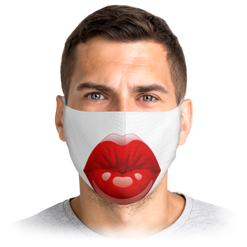 

Многоразовая маска Printio Губы . белая L, Губы .