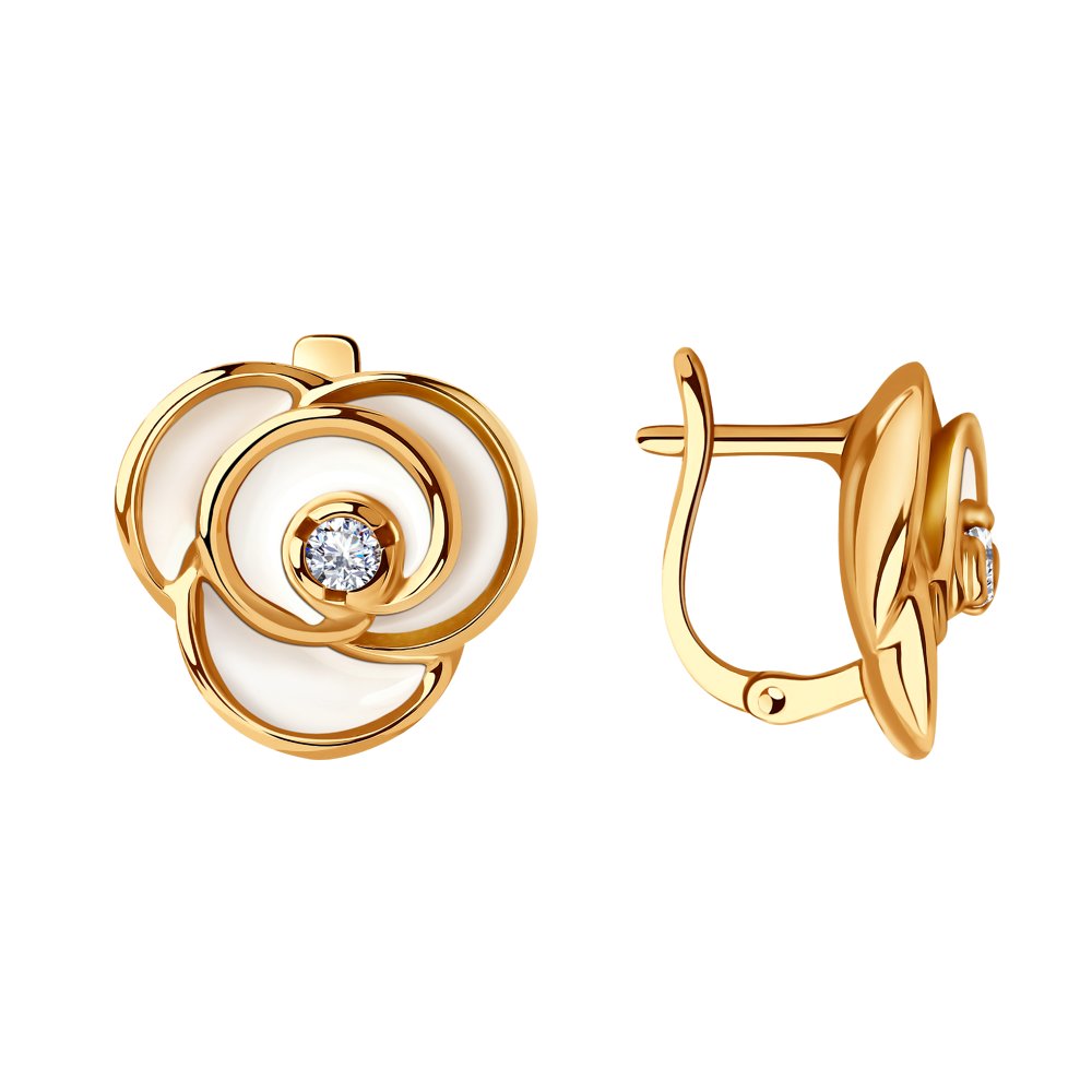 

Серьги из серебра SOKOLOV 93020948, фианит/эмаль, 93020948