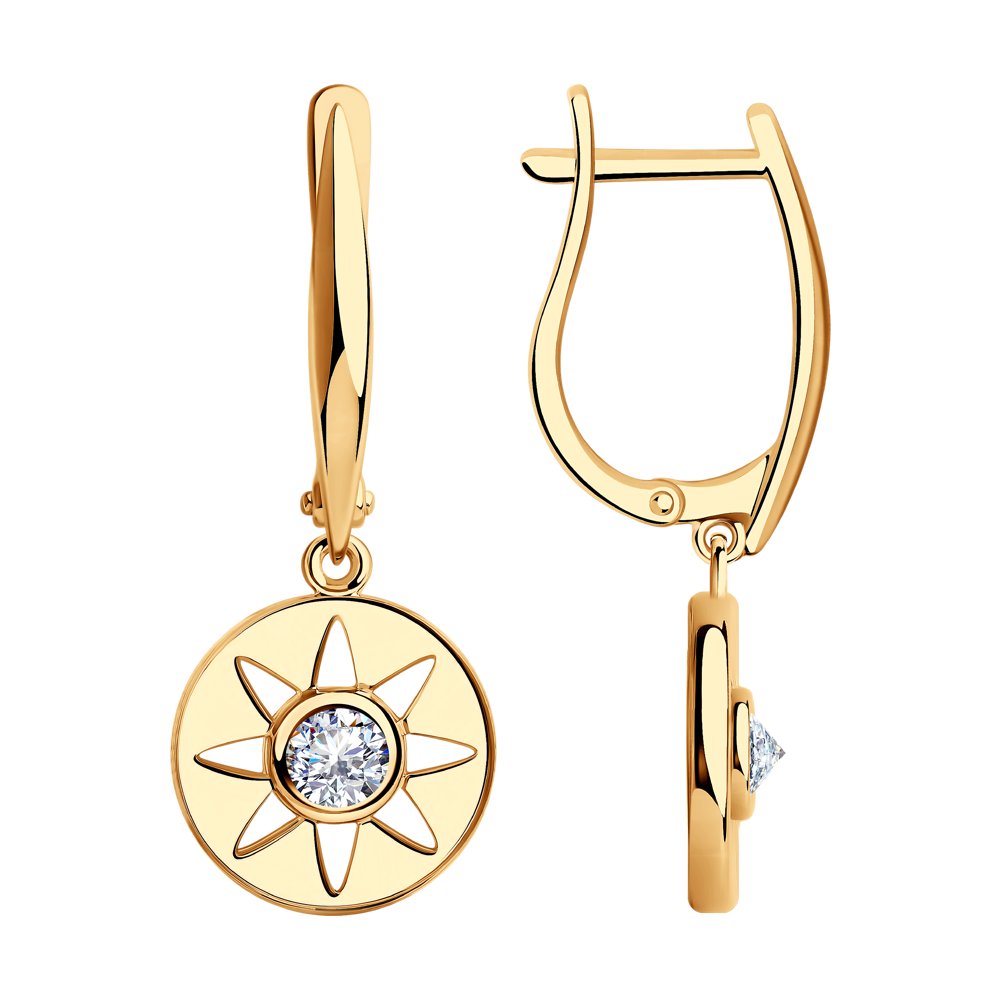 

Серьги подвески из серебра SOKOLOV 93020972, фианит, 93020972