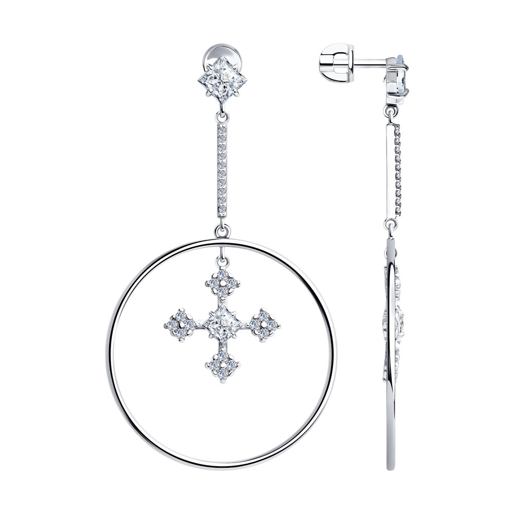 

Серьги женские из серебра SKLV 94023662, фианит, 94023662