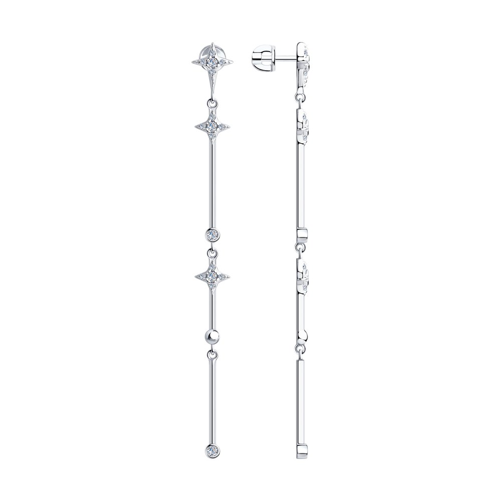 

Серьги женские из серебра SKLV 94023749, фианит, 94023749