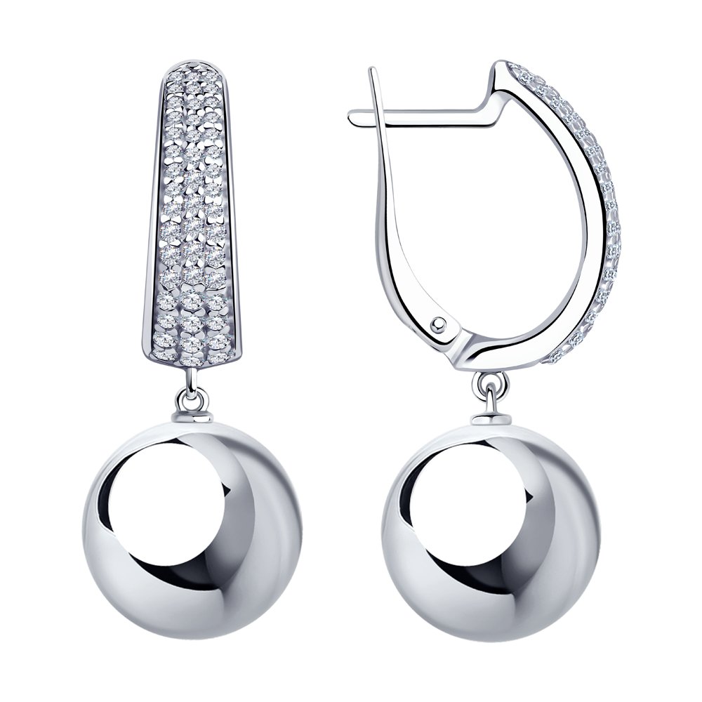 

Серьги женские из серебра SOKOLOV 94023919, фианит, 94023919