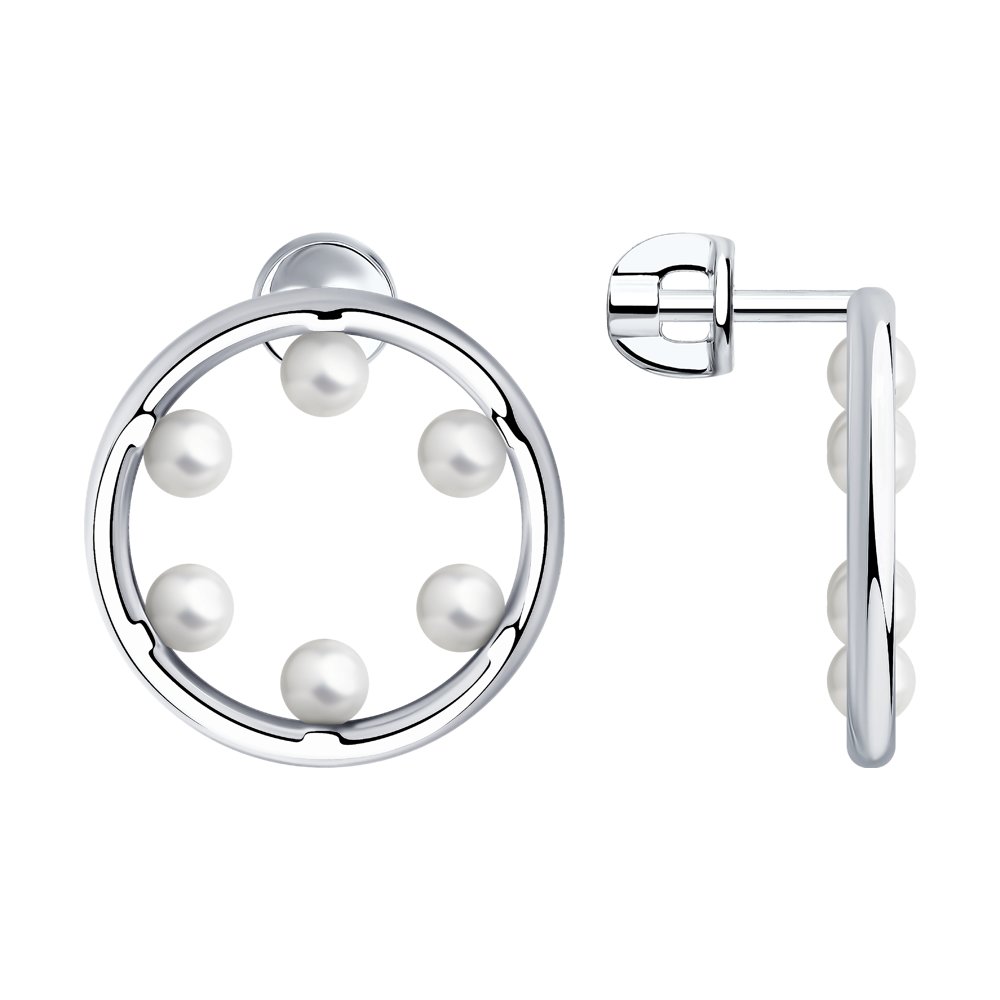 

Серьги женские из серебра SKLV 94024023, жемчуг, 94024023