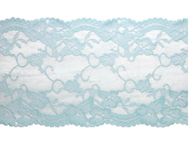 

Кружево эластичное, цвет: бирюза, 19 см x 10 м, арт. 41Р