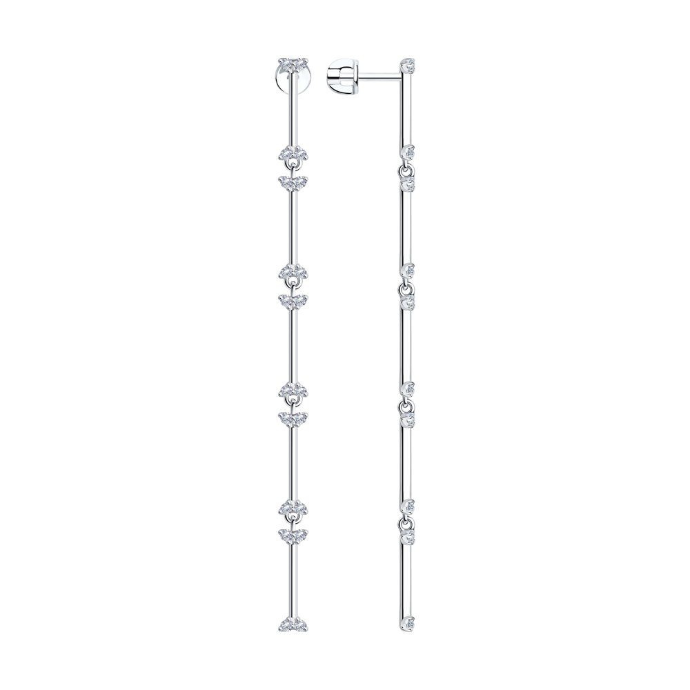 

Серьги женские из серебра SKLV 94024198, фианит, 94024198