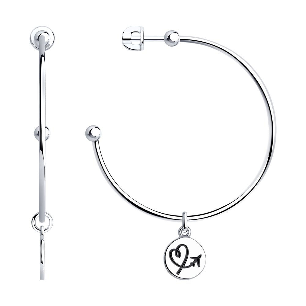 

Серьги женские из серебра SOKOLOV 94024263, эмаль, 94024263