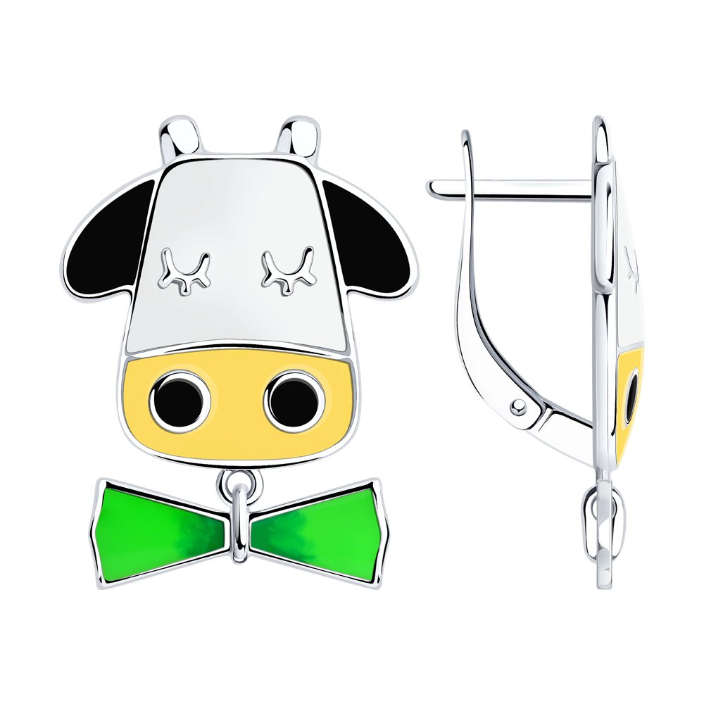 

Серьги женские из серебра SOKOLOV 94024298, эмаль, 94024298