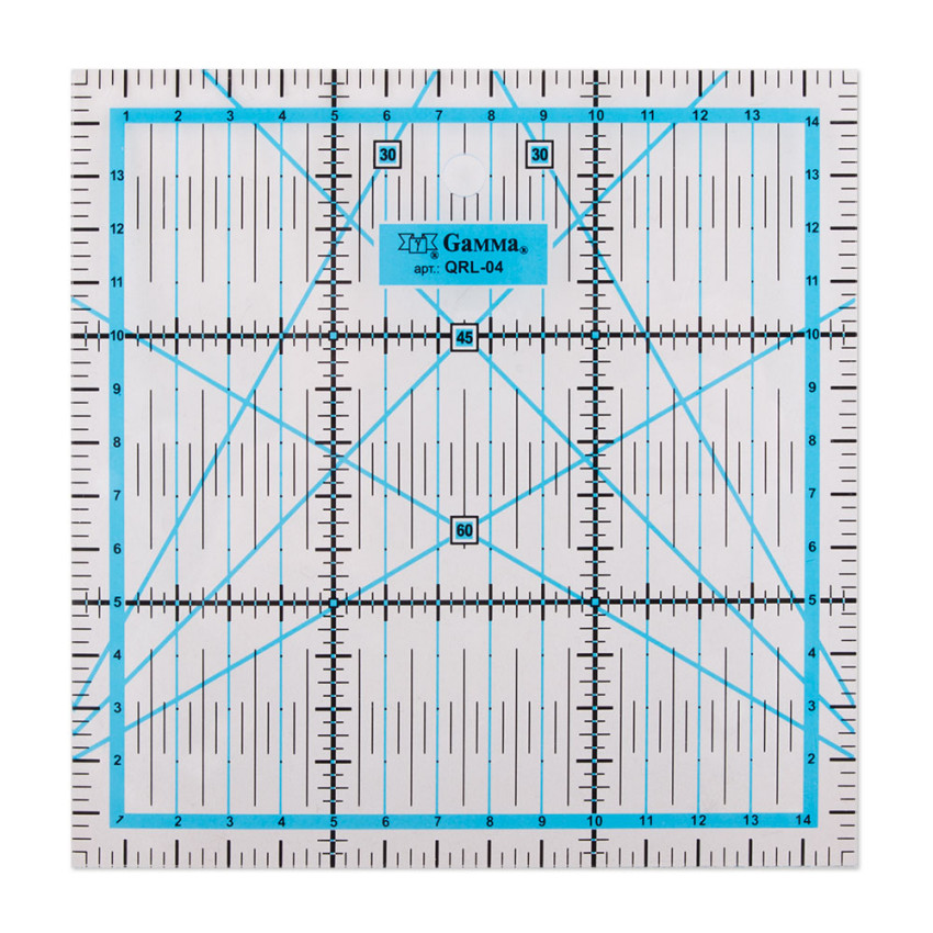 

Линейка для пэчворка Gamma, 15x15 см, арт. QRL-04