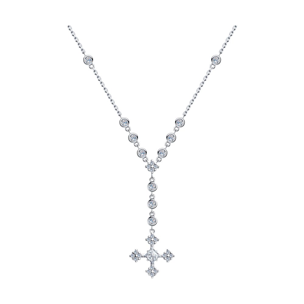

Колье-галстук из серебра с фианитами 40 см SKLV 94070298, 94070298