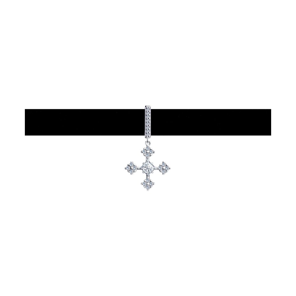 

Чокер из серебра 38 см SKLV 94070299, фианит, 94070299
