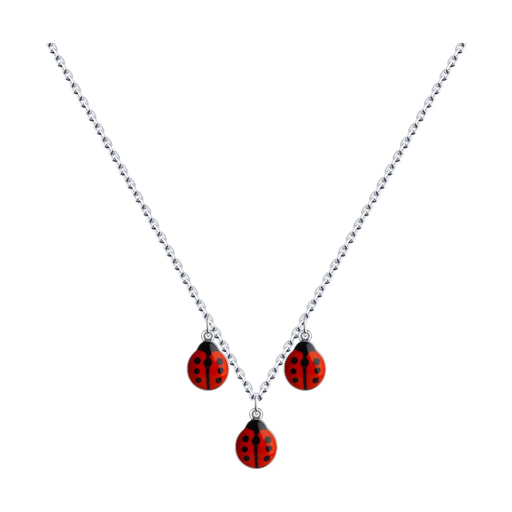 

Колье из серебра 35 см SOKOLOV 94070436, эмаль, 94070436
