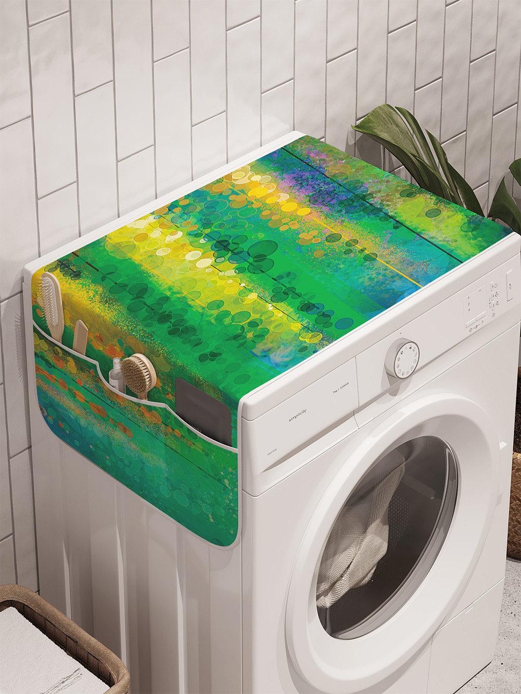 фото Органайзер "красочная стена" на стиральную машину, 45x120 см ambesonne