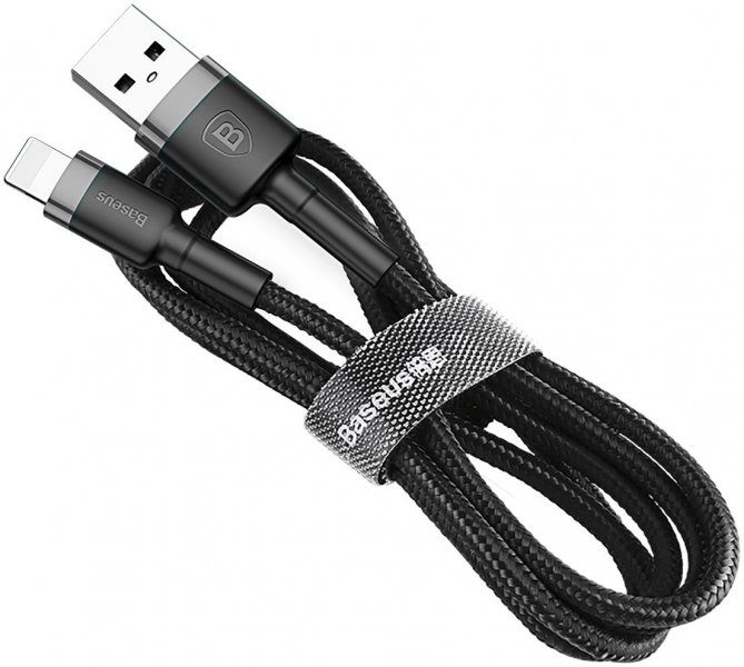 

Кабель USB-iP Baseus Cafule Gray/Black 0.5m 2.4A, CALKLF-AG1