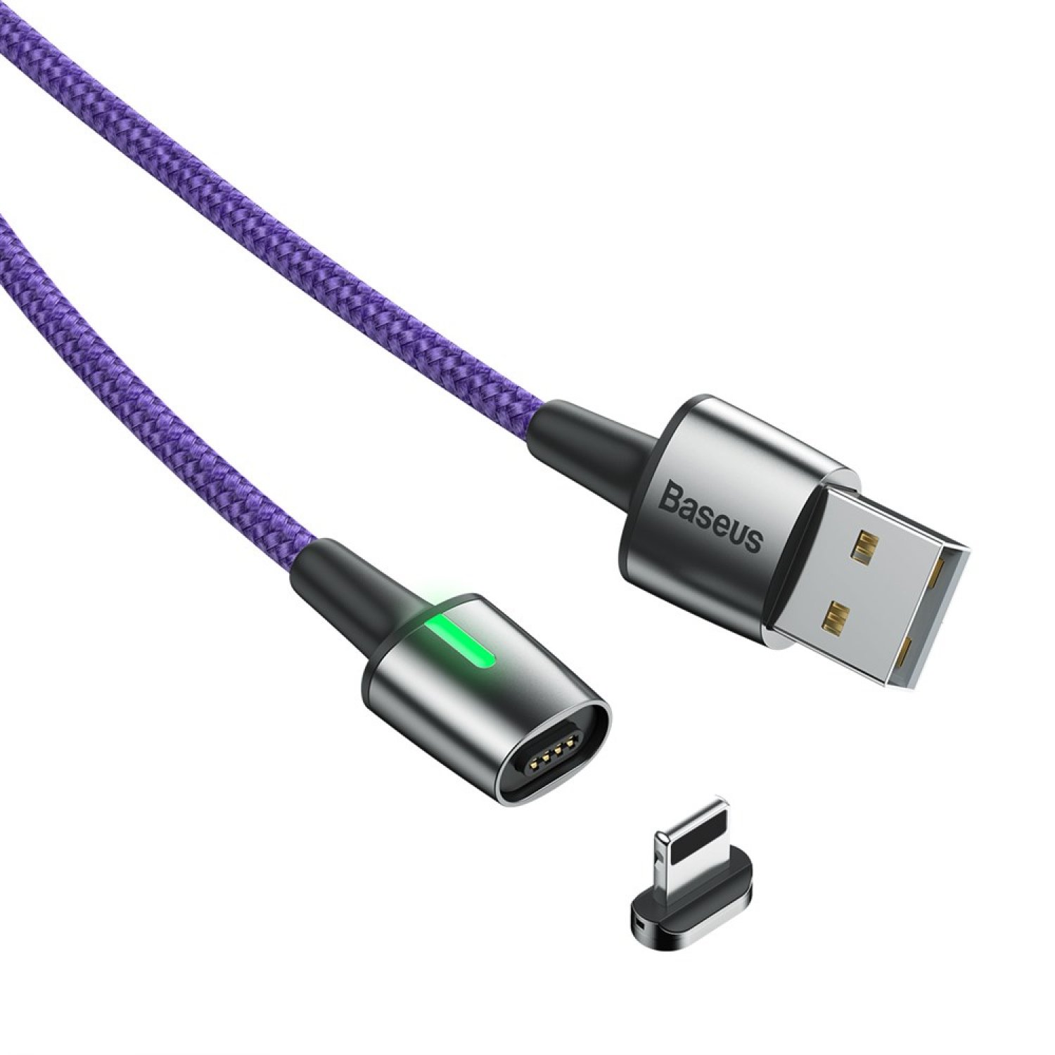 фото Кабель usb-ip baseus zinc magnetic purple 1m 2.4a