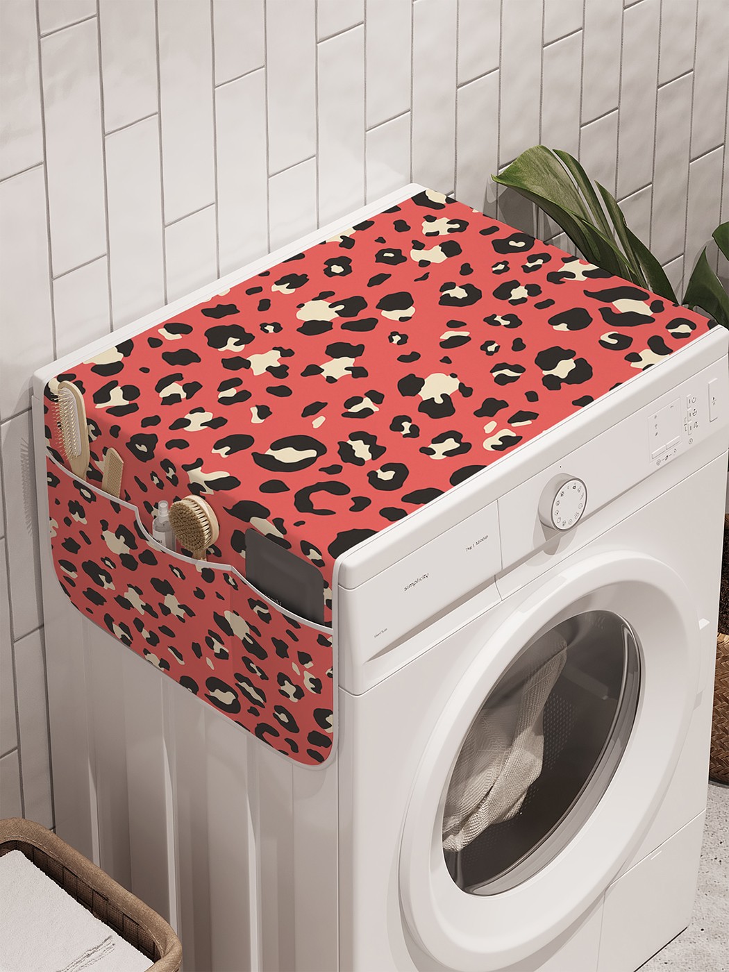 фото Органайзер "леопардовая шкура" на стиральную машину, 45x120 см ambesonne