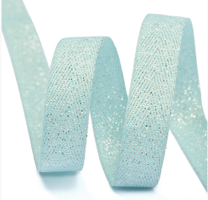 

Тесьма киперная металлизированная, 10 мм х 22,85 м, цвет: синий, арт. TBYT03