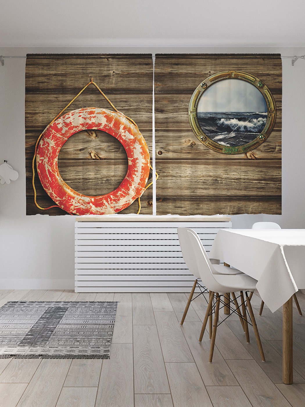 

Шторы под лён «Круг спасения», серия Oxford DeLux, 290х180 см