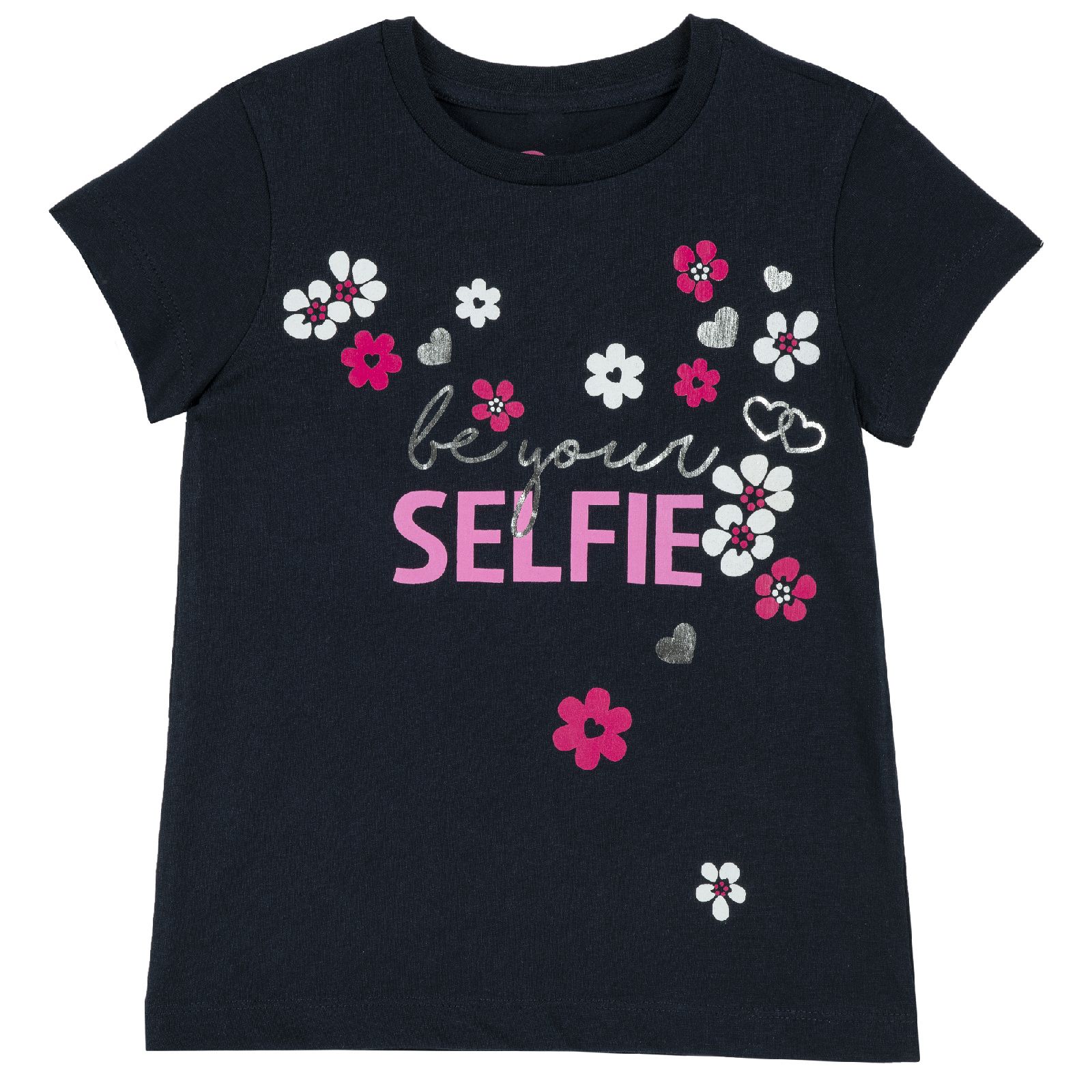 

Футболка Chicco Selfie, для девочки, р.110, цв. темно-синий, 9006872