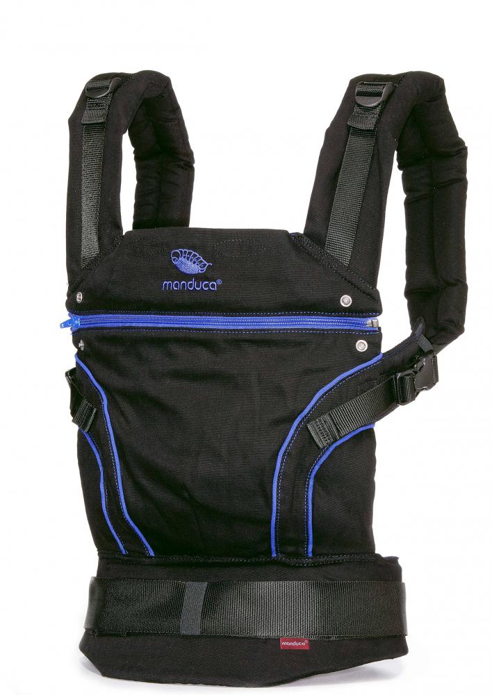 фото Слинг-рюкзак manduca blackline синий в комплекте с накладками