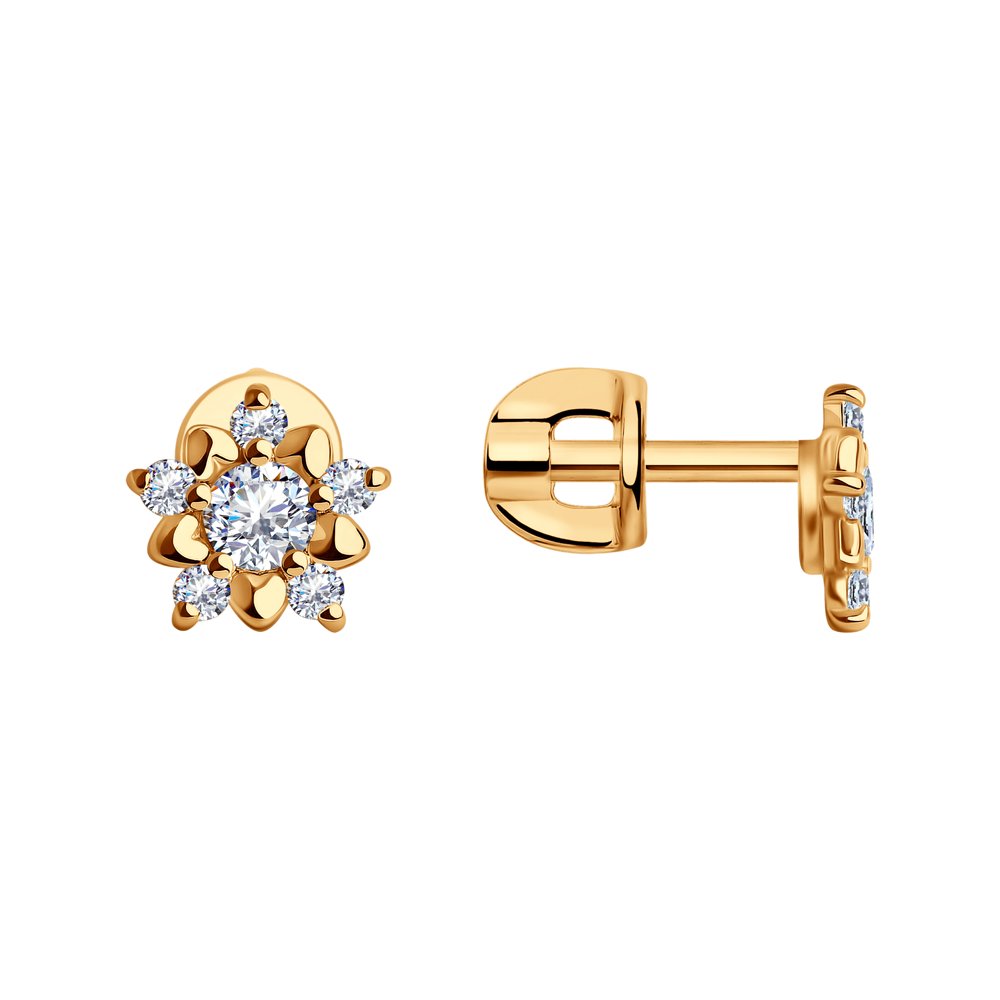 

Серьги пусеты из серебра SOKOLOV 93020040, фианит, 93020040