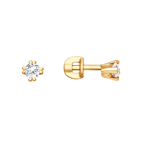 

Серьги пусеты из серебра SOKOLOV 93020083, фианит, 93020083