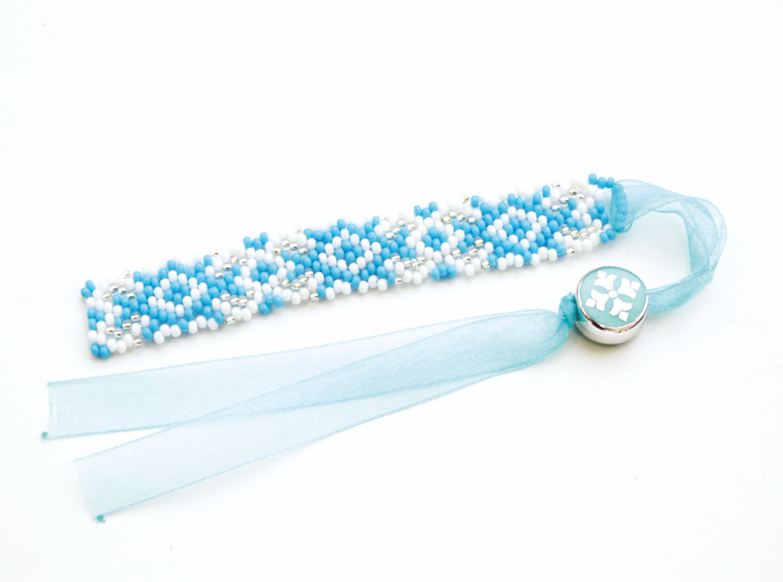 фото Набор для бисероплетения hobby & pro pearl закладка голубой орнамент hobby&pro
