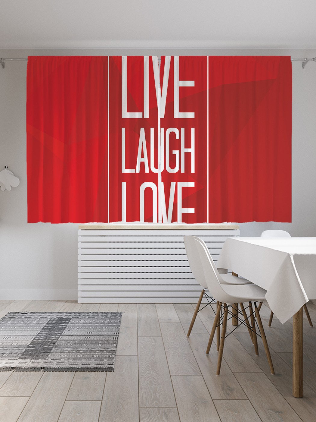 

Шторы под лён «Live.Laugh.Love», серия Oxford DeLux, 290х180 см